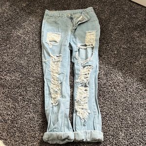 Destroyed mom jeans